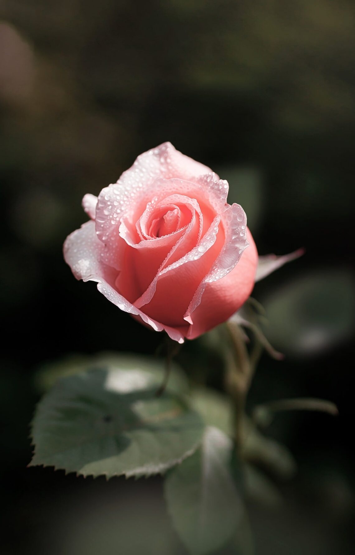 Pink rose blooming to symbolize self-respect, personal growth, and healing.