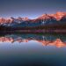 Calm mountain landscape reflected in a lake representing reflection, growth, and the power of the mind.